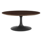 Modway Lippa 36" Round Wood Coffee Table - Black Cherry Walnut-Modern Coffee Table