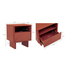 Manhattan Comfort Ella 39.4" Modern Nightstand 2-Piece Set - Terracotta-Smooth Rounded Edges Add a Modern Charm and Enhance Safety