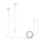 Evry Wired Earbuds with USB-C Adapter - White-Built-in microphone for hands-free calls