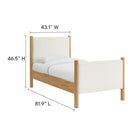 Modway Maven Twin Size Boucle Upholstered Platform Bed - Feather Oak-8