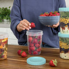Bentgo Prep Twist-Top Containers 20-Piece Set- The set comes with ten 32 fl oz round containers and ten Twist-Top lids to prep snacks, small sides, and more for the week.