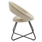 Modway Nouvelle Upholstered Fabric Dining Chair - Black/Beige - 2 Pack-Sturdy Black Metal Frame