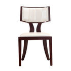 Manhattan Comfort Pulitzer 18.1" Traditional Faux Leather Upholstered Dining Chairs - Pearl White and Walnut - Set of 2-Iconic Klismos Design