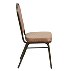Flash Furniture HERCULES Series Crown Back Stacking Banquet Chairs with Gold Diamond Patterned Fabric & Gold Vein Frame - 4 Pack-500 lb. Weight Capacity