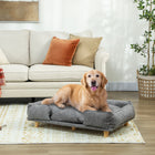 PawHut Elevated Washable Large Dog Sofa - Dark Grey-Removable sofa and cover facilitate easy cleaning 