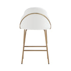 Manhattan Comfort Gracie 22" Modern Leatherette Upholstered Counter Stool - White and Gold - 2 Pack-Minimal Assembly Required. Hardware Included