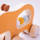 Bigjigs Toys Push Along Bear-Wooden beads in belly help develop fine motor skills