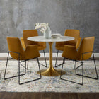 Plata Import - Table Leo en laiton imitation marbre 32" - Pierre-Base tulipe en laiton