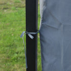 Outsunny - Gazebo de patio en aluminium avec toit dur en polycarbonate - gris- Quatre rideaux pour assurer l'intimité en cas de besoin, avec un filet pour empêcher les insectes et les insectes d'entrer 