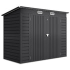 Outsunny 8 x 4FT Outdoor Storage Shed - Grey-Seven support columns with crossbeams and foundation kit for enhanced stability
