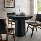Modway Caspian 40" Round Concrete Dining Table - Black-MDF Construction