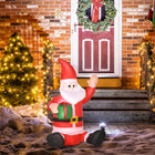 HOMCOM 4' Lit Inflatable Sitting Santa Claus Christmas Decoration-Made from weather-resistant, polyester cloth material 