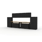 Cat RTA Garage Storage Cabinetry 13-Piece Set with 2 Lockers, 5 Walls, 2 Bases, 2 Drawer-Bases and 2 72" Workbenches-Secure Locking Storage: Integrated 3-point locking system with key keeps tools, supplies, and equipment protected and organized.