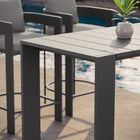 Modway - Tahoe Table de bar extérieure en aluminium rectangulaire - 59 po - Gris-Conception à hauteur de guidon