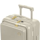 Champs Onyx Carry-on Luggage - Ivory-Charging on-the-go. Carry-on with built-in USB port allows you to charge your devices anywhere you go. (cable included, power bank not included)