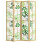 HOMCOM 4 Panel Freestanding Room Divider for Bedroom - Natural and Green-Adds instant privacy in bedrooms, offices, or any room 
