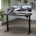 Motionwise M1 Series Height Adjustable Electric Sit Stand Desk - 48" x 24" - Home Office Desk with Single Wooden Desktop - Black-Spacious Workspace: Enjoy a generous 24” x 48” woodgrain protective laminate over a wooden (particle board) desktop, providing ample room for dual monitors, laptops, printers, and other essentials to keep you organized and productive