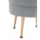 Manhattan Comfort Bailey 18.11" Mid-Century Modern Polyester Blend Upholstered Ottoman - Grey with Gold Legs - 2 Pack-Stylish Splayed Gold Stainless Steel Legs