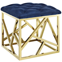 Modway Intersperse Ottoman - Gold/Navy-Modern Bed or Living Room Ottoman