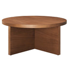 Modway - Silas Manche Table basse en bois - Noyer-Table basse ronde moderne