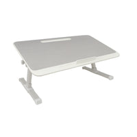Nicer Interior - Support pour ordinateur portable pliable et réglable en hauteur - Plateau de bureau - Gris-Tiroir intégré pour ranger stylos, notes et petits accessoires