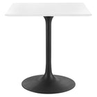 Modway Lippa 28" Square Wood Dining Table - Black White-Modern Dining Table