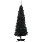 HOMCOM 5' Pencil Artificial Christmas Tree with Realistic Branches - Black-Artificial Christmas tree has a slim pencil style 