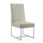 Manhattan Comfort - Lot de 2 chaises de salle à manger modernes Element 19,68 po en velours capitonné - Champagne-Conception de dossier serré