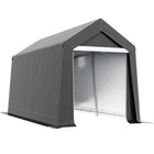 Outsunny Outdoor Portable Shed with Roll-up Door - 7' x 12' - Dark Grey-Thick PE roof and side walls block UV rays and light rain 