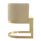 Manhattan Comfort - Chaise de salle à manger moderne Aura 62 cm en velours capitonné, sable et laiton poli-Capacité de charge : 136 kg