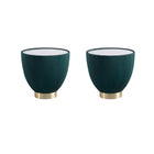 Manhattan Comfort Anderson 18.43" Modern Leatherette Upholstered End Table - Green - Set of 2-Modern End Table - Set of 2 for Living Room Use