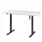 Ezywork Manual Height Adjustable Standing Desk - 48" x 24" - Black Frame / White Table Top-Hand Crank Height Adjustable Desk Frame
