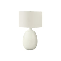Monarch Specialties 26" H Contemporary Table Lamp - Ivory / Cream Shade / Cream Resin-This contemporary style 26'' h table lamp with a 6 foot cord adds that quiet decorative flair to your side or end table in the living room or office, or on a bedside table in your bedroom