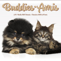 DateWorks 2026 16-Month Mini Wall Calendar - 7" x 7" - Buddies - Bilingual-7.00" x 7.00"
