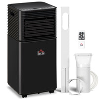 HOMCOM 10,000 BTU Quiet Air Conditioner with Remote Control - Black-10,000 BTU cools instantly, suitable for 258-441 sq. ft. 