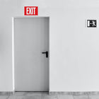 Cosco Glow-in-the-Dark Exit Sign - 8" x 12" - Red and White-Ideal for offices, warehouses, and public spaces, this 8" x 12" sign provides a reliable safety solution