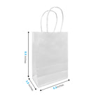 Reliabag - Sac En Papier Avec poignees Torsadees, Blanc, 5,3 po L X 3,5 po P X 8,5 po H, Paquet De 250-Poignees renforcees en ficelle torsadee