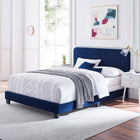 Modway Celine Channel Tufted Performance Velvet Queen Bed - Navy-Assembly Required