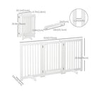 PawHut - Barrière intérieure en bois autoportante, pliable-Dimensions d'une pièce : 20,1 po L x 29,9 po H x 0,7 po P (51 x 76 x 1,8 cm) 