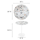 Modway Lippa 20" Round Terrazzo Side Table - White Terrazzo-Terrazzo Top