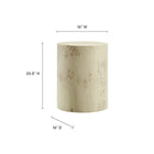 Modway Cosmos 16" Round Burl Wood Side Table - Bleached Burl-Leveling Adjustable Feet