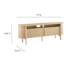 Modway Cadence 71" Curved TV Stand - Oak-Wood Grain Laminate