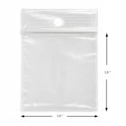 KL Rubber Resealable Polyethylene Bag with Hang Hole - 2 Mil - 1.5" x 1.5" - 1000 Pack-Approved for direct food contact