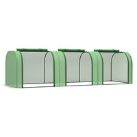 Outsunny - Serre tunnel mini PE 9,7 pi L x 3 pi l x 2,6 pi H avec armature en acier et portes zippées- Serre de jardin avec tubes en acier de haute qualité et couverture en PE  
