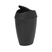 Umbra Twirla 9 L Can - Black-Weighted, swing-top lid: Twirla features a hassle-free weighted swing-top lid that flips back into place quickly and easily, just drop trash through the swing top and go