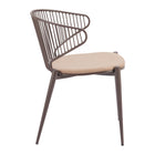 Zuo Silues Dining Chair - Taupe/Brown - Set of 2-3 year limited warranty