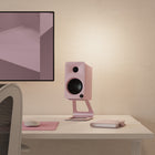 Kanto 100W Reference Desktop Speakers with USB-C, RCA and Bluetooth 5.0 - Matte Pink - 2 Pack-1/4"-20 rear mounting hole