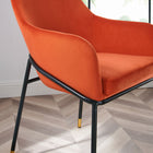 Modway - Jovi Performance Velvet Fauteuil à manger Ensemble de 2 - Orange Noir-Épingles de pied non marquées