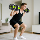 Soozier 4-in-1 Adjustable Dumbbell Set - 44 lb Free Weights Set - Green-Add or lower the weight, ensuring a comfortable workout 