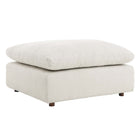 Modway Commix Down Filled Overstuffed Boucle Fabric Ottoman - Ivory-Contemporary Modern Ottoman